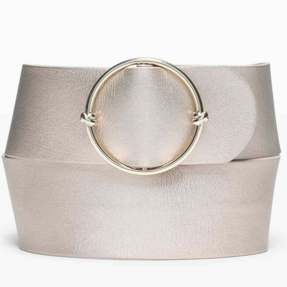 Elowen Leather Belt - New With Tags - NEVER WORN - Metallic Rose Gold - Picture 1 of 2